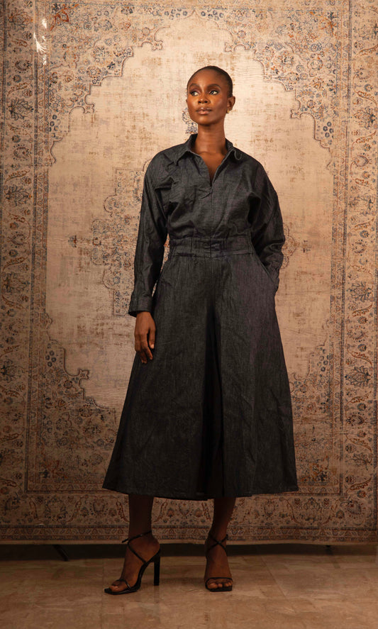 Bat-Sleeve Jumpsuit – Midi