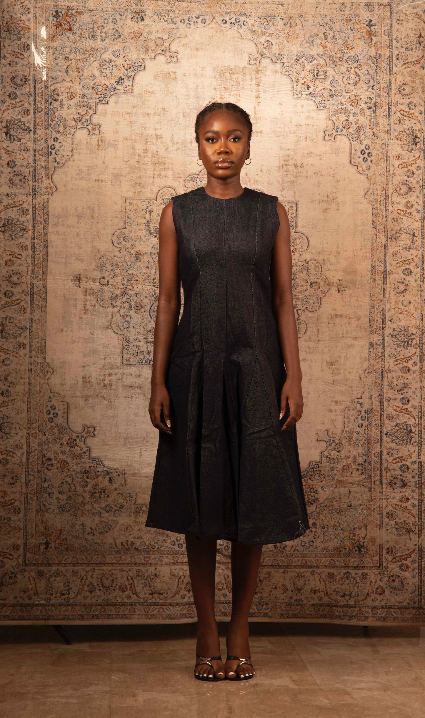 Paneled Gauze Dress – Midi