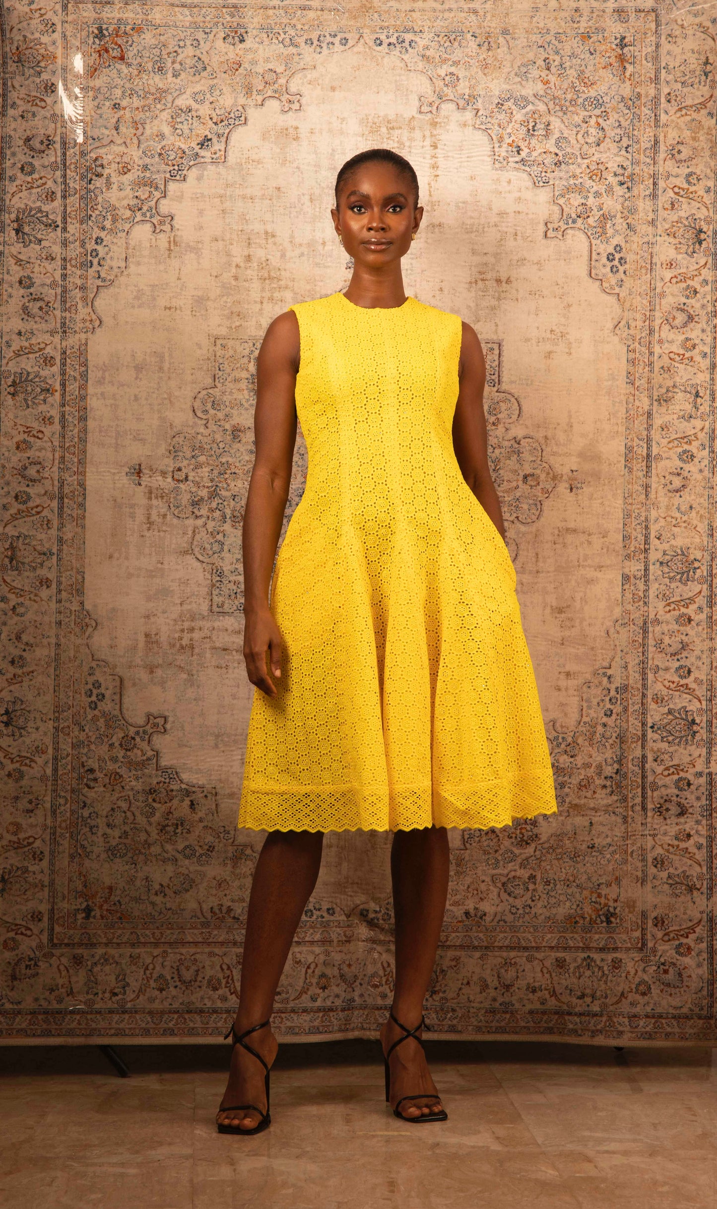 Paneled Gauze Dress – Midi