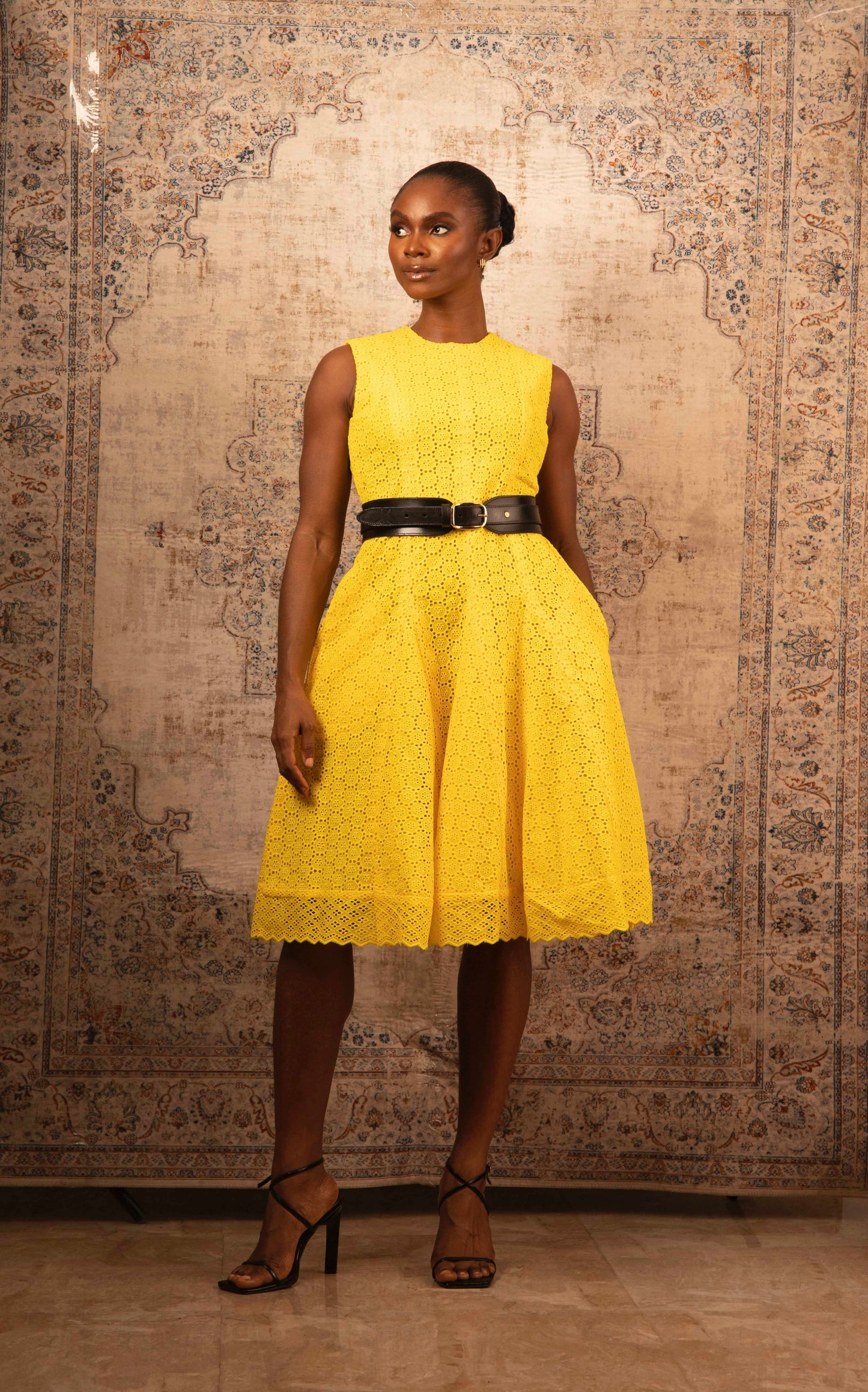 Paneled Gauze Dress – Midi