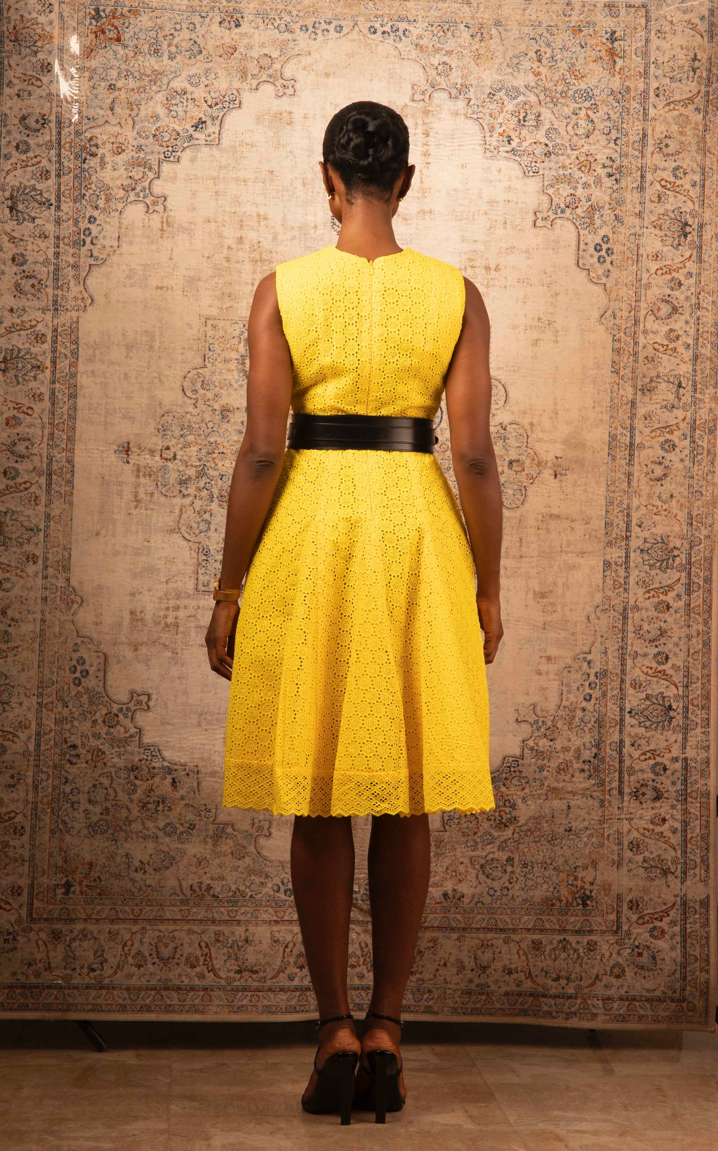 Paneled Gauze Dress – Midi