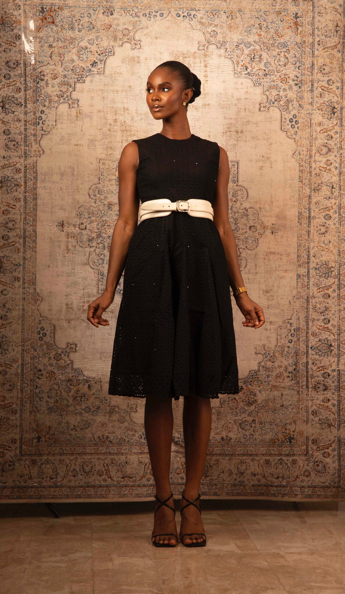 Paneled Gauze Dress – Midi